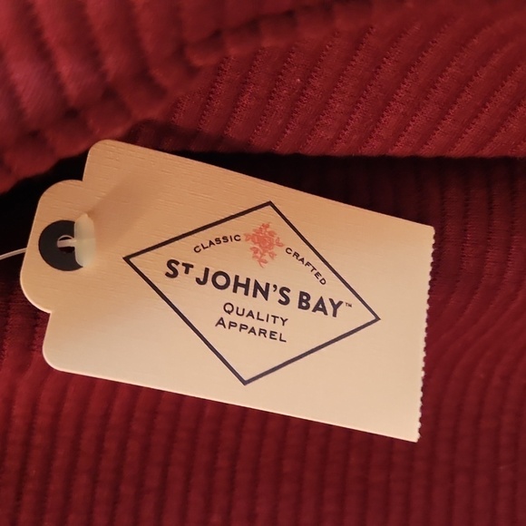 ST. Bays Dressy Ribbed Cowl Neck Ruby Red Pullover Women's Top - Picture 4 of 6